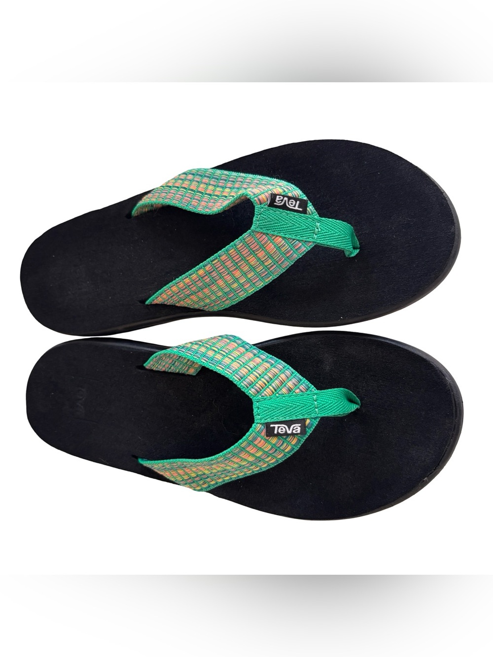 Teva Voya Green Woven Strap Flip Flops 8